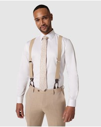 Politix - Leather Crosspatch Y-back Elastic Braces