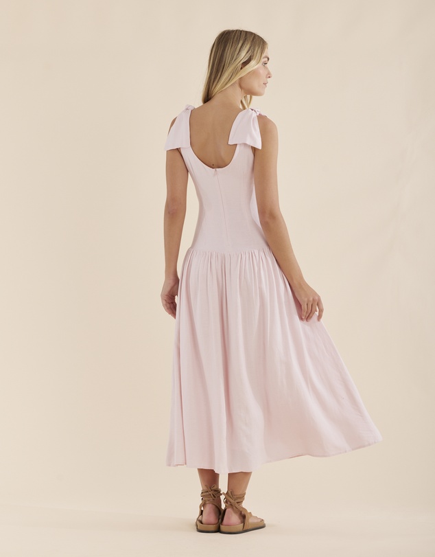 Amelius - Mavie Bow Linen Maxi Dress