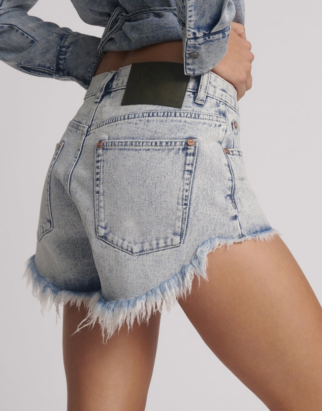 ONE TEASPOON - Outlaws Low Waist Mid Length Denim Shorts - Bahama Blue