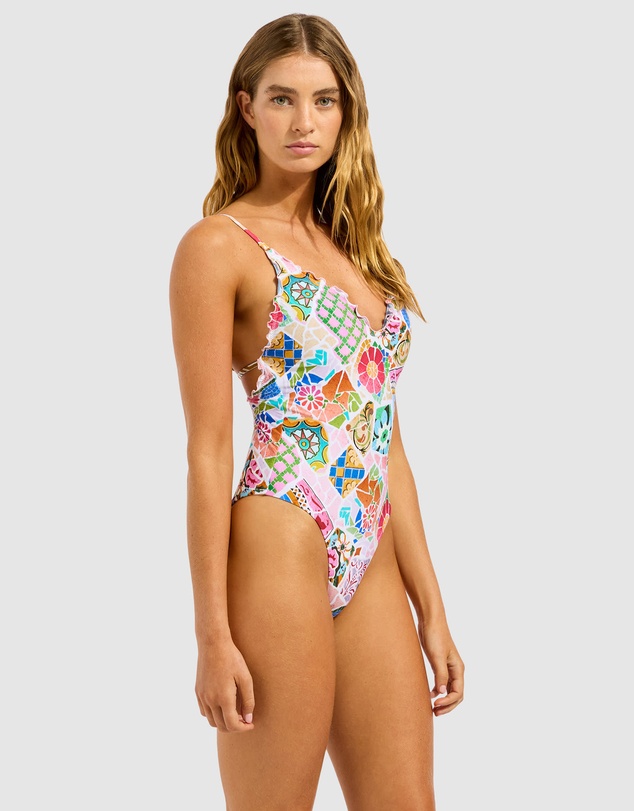 Seafolly - Beach Boheme V Neck One Piece Swimsuit