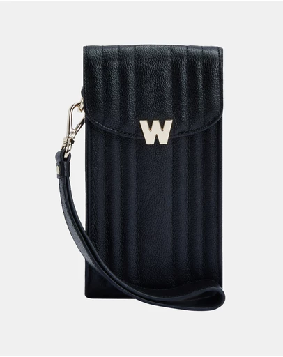 Wolf - Wolf Mimi Phone Case with Wristlet & Lanyard Black