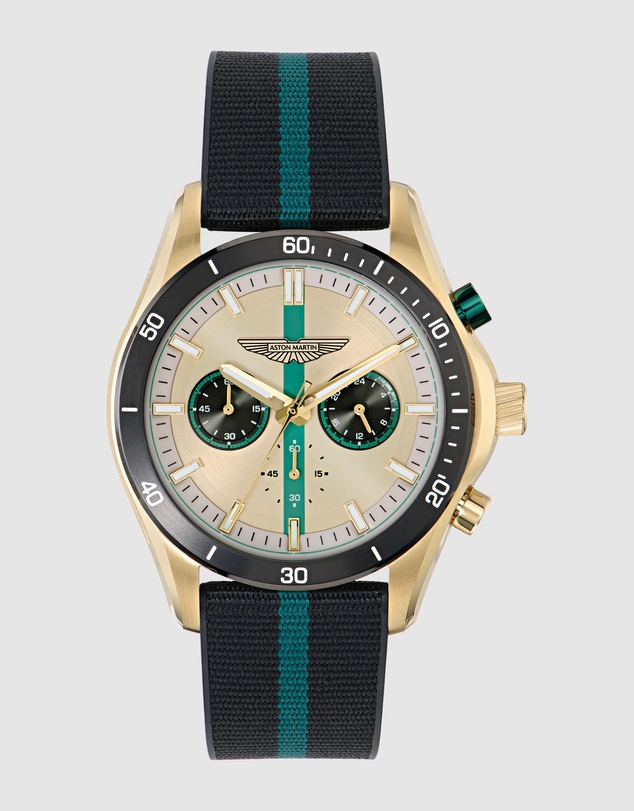 Aston Martin - CLP 45mm Black and Podium Green Flex Strap Watch