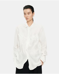 JNBY - JNBY Loose Fitting Long-Sleeved Silk Shirt