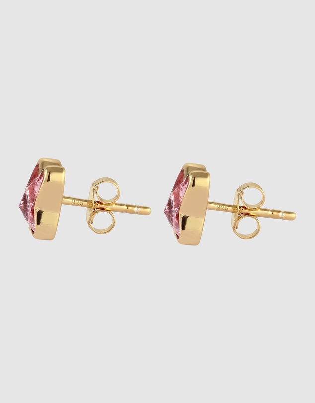 Elli Jewelry - Crystal Butterfly Stud Earrings in Gold-Plated 925 Silver