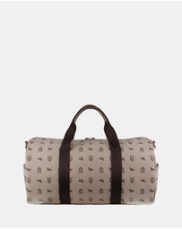 Pierre Cardin - Pierre Cardin Canvas Print/Leather Trim Art Design Duffle Bag