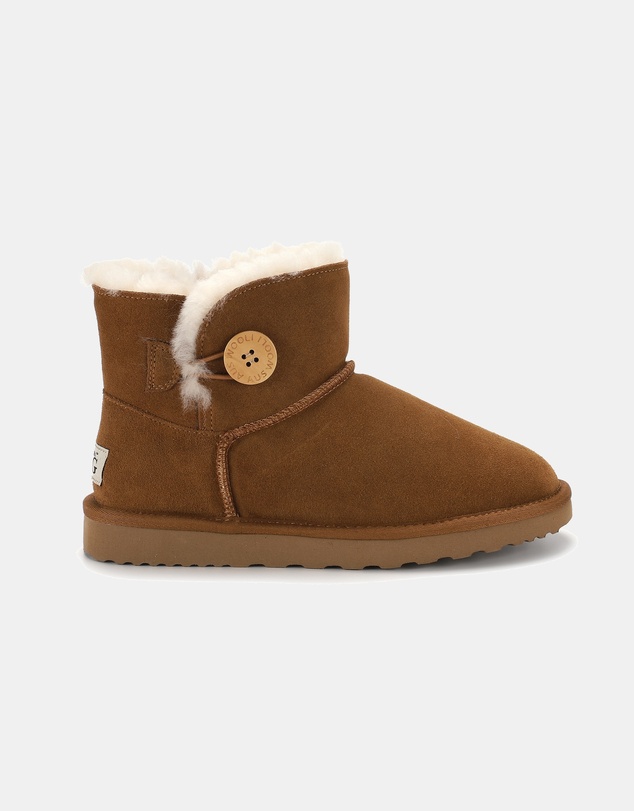 AusWooli Ugg Boots - Cabarita Sheepskin Chic Short Button Boots