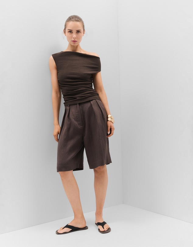 UNISON - Textured Cowl Neck Top