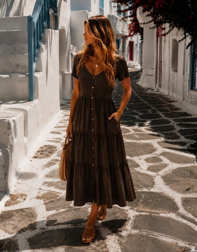 Esther & Co - Celie Dress - Cocoa
