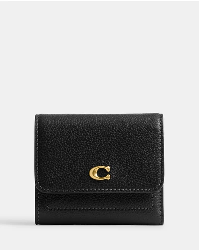 Coach - Polished Pebble Leather Mila Small Flap Wallet