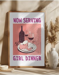Olive et Oriel - Girl Dinner No 1 by Andreas Magnusson Art Print