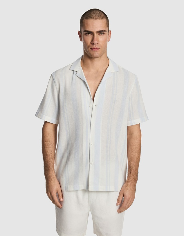 yd. - Aruba Stripe Cotton Shirt