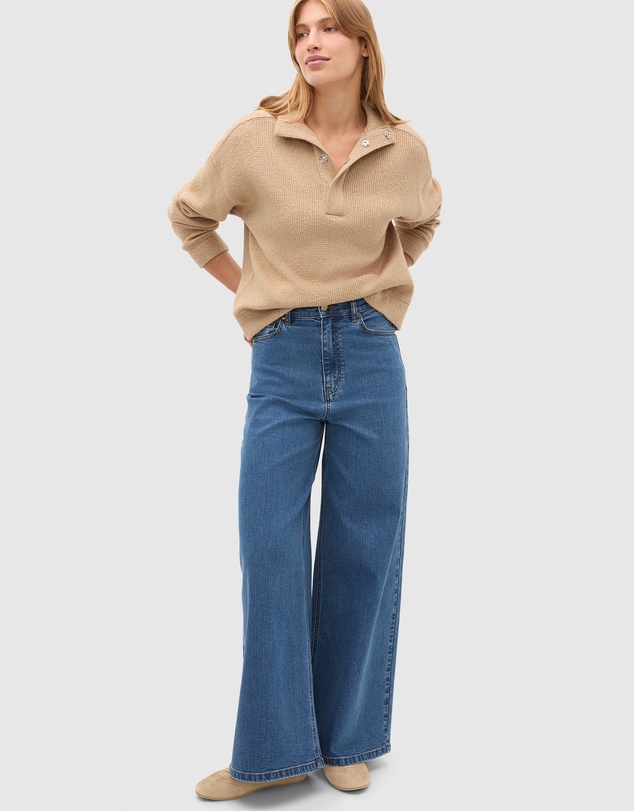 Seed Heritage - Textured Twist Funnel Neck Sweat