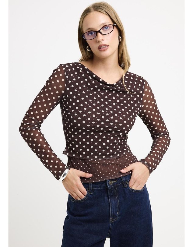 Alice In The Eve - Olivia Spot Mesh Top
