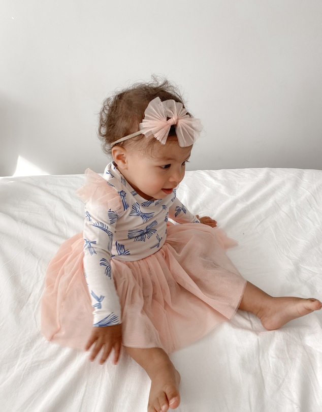 WITH LOVE FOR KIDS - Tulle Flutter Long Sleeve Tutu Onesie - Babies