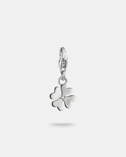 THOMAS SABO - Silver-Plated Four-Leaf Clover Charm with Zirconia Centre Stone