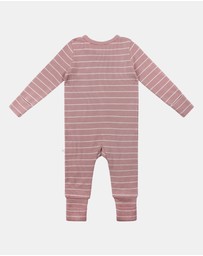 Kynd Baby - Organic Cotton Waffle in Woodrose Stripe