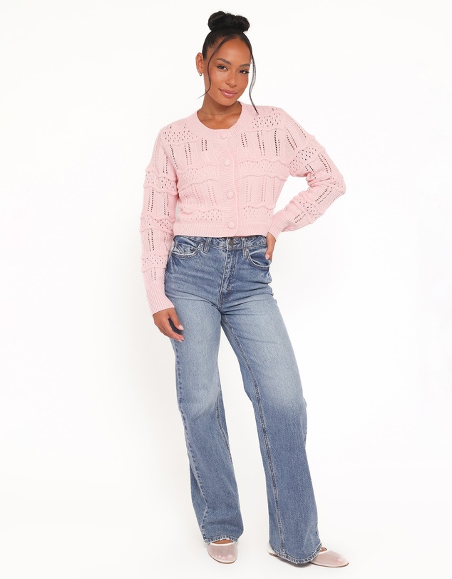 Petal & Pup - Aidy Crop Button Front Cardigan - Pink