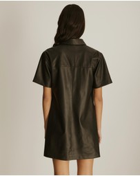Atmos&Here - Tori PU Mini Shirt Dress
