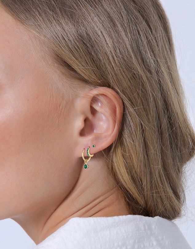 Elli Jewelry - Crystal Earring Set in Gold-Plated 925 Silver