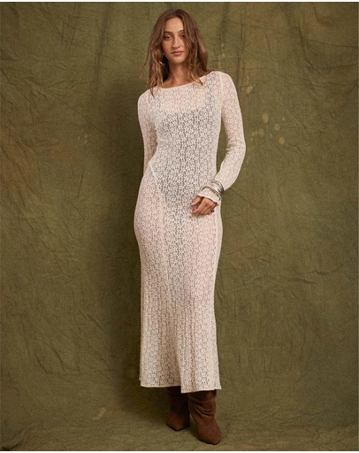KINGA CSILLA - Tarot Lace Cherry Maxi Dress