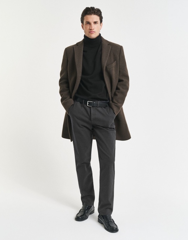 Gant - Slim Fit Cotton Herringbone Pants