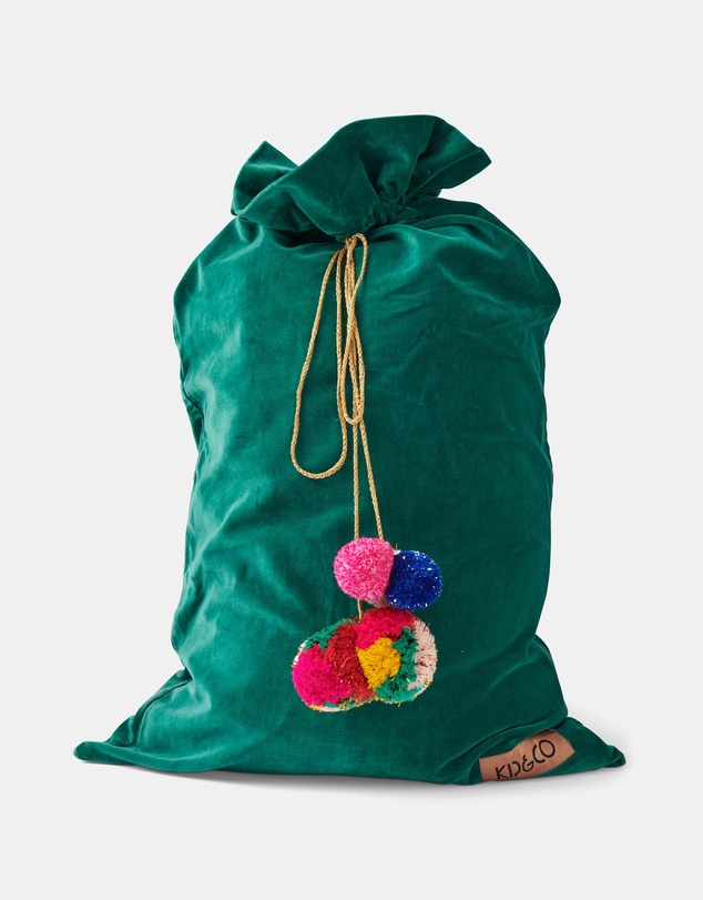 Kip&Co - Jade Green Velvet Christmas Santa Sack