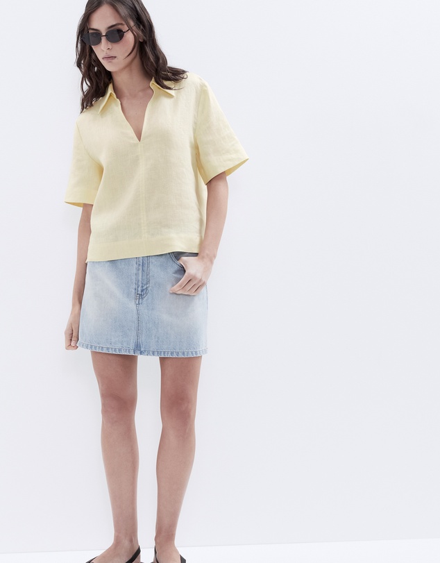 UNISON - Collared Linen Top