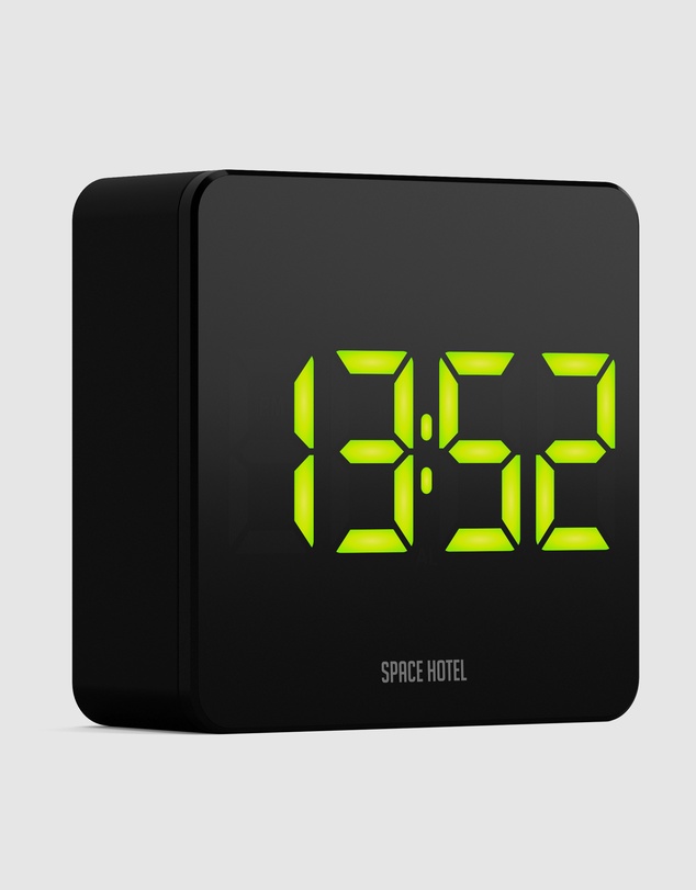 Newgate - Newgate Space Hotel Orbatron Alarm Clock Black Case - Black Lens - Green Led