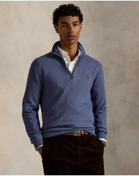 Polo Ralph Lauren - Mesh-Knit Cotton Quarter-Zip Sweater