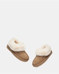 EVERAU - Australian Shepherd Ugg Kids Homey Slipper Cow Suede Upper House Shoes