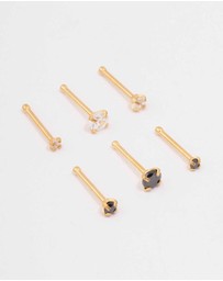 Lovisa - Gold Plated Surgical Steel Graduating Nose Stud 6-Pack