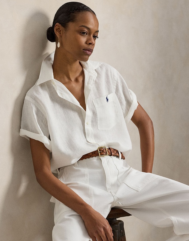Polo Ralph Lauren - Oversize Fit Linen Short-Sleeve Shirt - The ICONIC Exclusive
