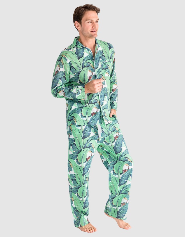 Sant And Abel - Men's Martinique® Green Banana Leaf Long PJ Set