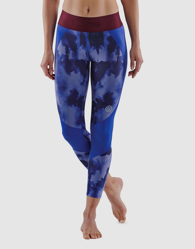 SKINS - SKINS Compression Series-3 Women's Long Tights Blue Camo Activewear