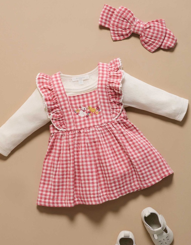 Purebaby - Gingham Pinnie Set -Kids-Babies