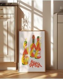 Olive et Oriel - Spicy Hot Sauces by Arte Koola Art Print