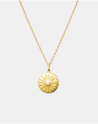 Zoe Olivia - 14K Gold Vermeil Medallion Sun Necklace