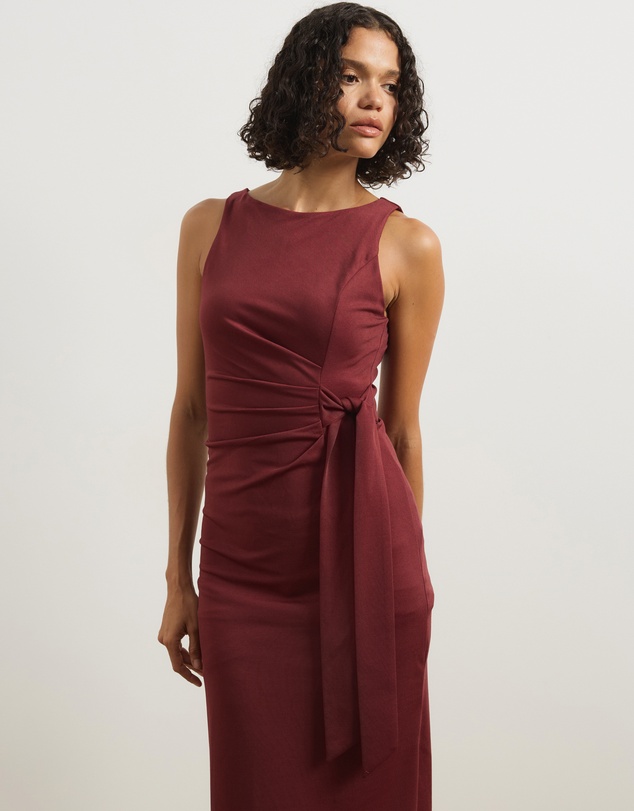 Atmos&Here - Lori Knot Front Midi Dress