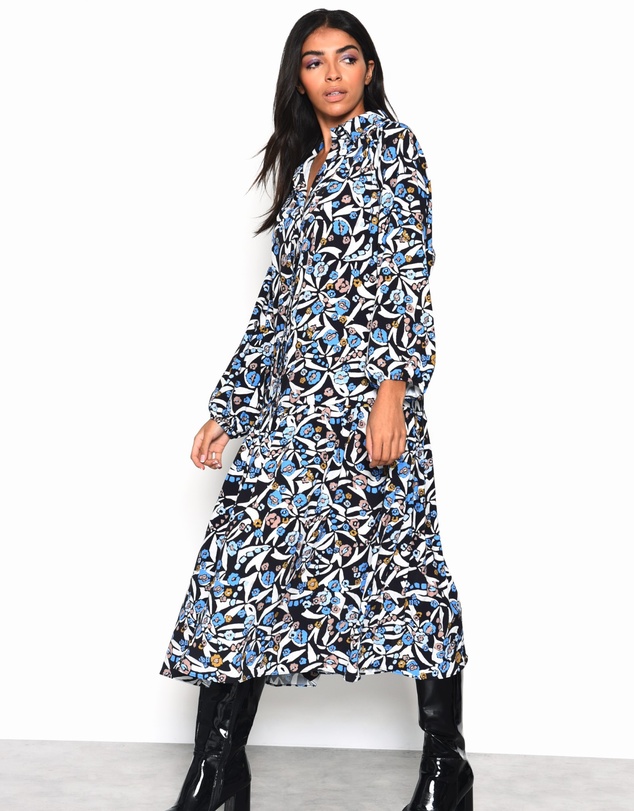 Glamorous - Long Puff Sleeve Midi Dress