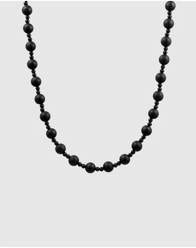 Haze & Glory - ICONIC EXCLUSIVE - Necklace Men Onyx Beads 925 Sterling Silver