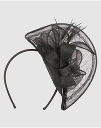 Max Alexander - Black Sinamay Racing Fascinator