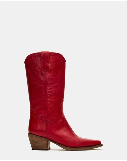 Steve Madden - Albany Red Leather Boots