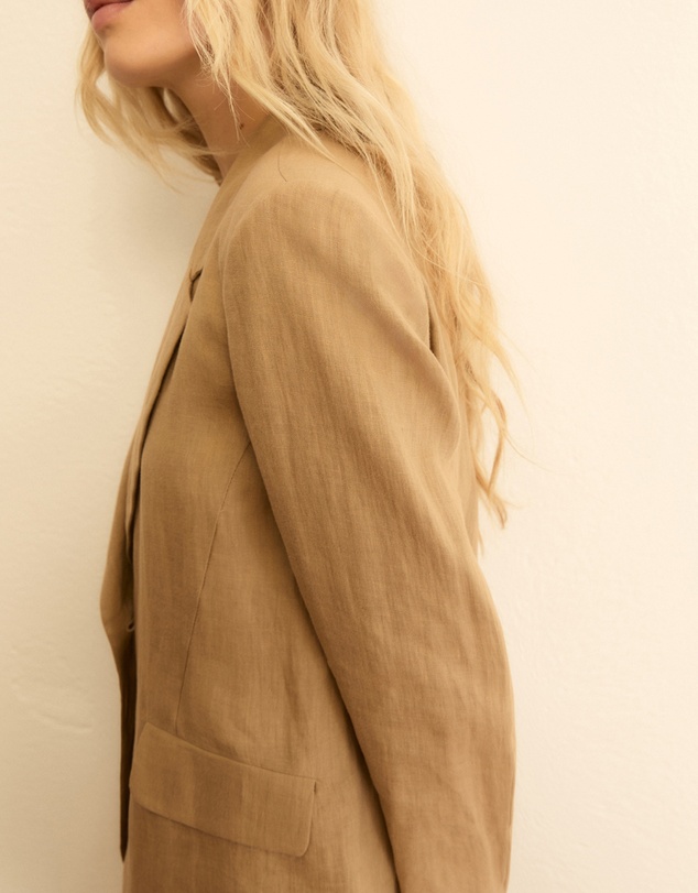 Emme - Ecru Linen Tailored Trousers
