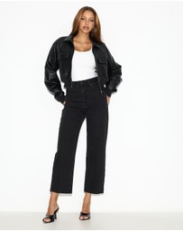 Dazie - Munich High Waisted Cropped Straight Leg Jeans