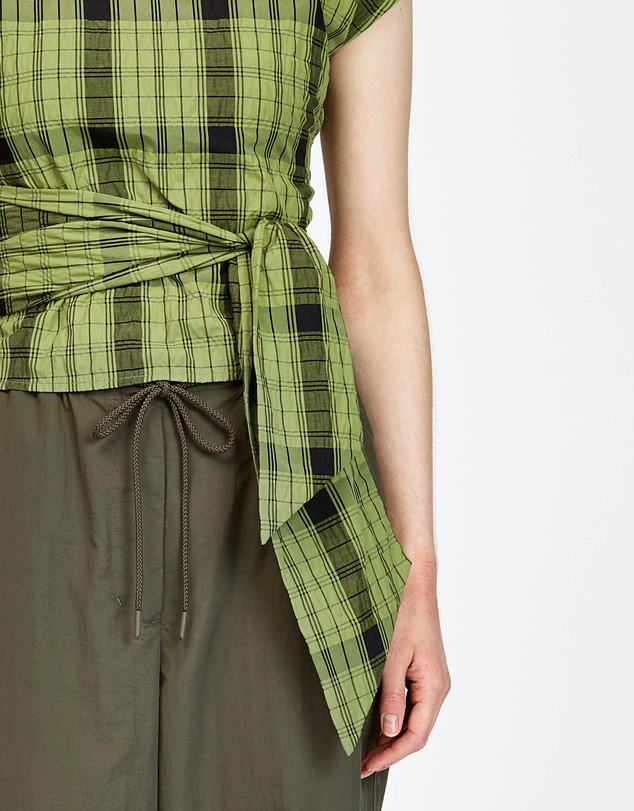 bul - Sarang Top Olive Black Check
