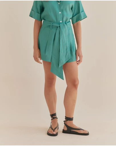 Amelius - Maelle Belted Linen Short