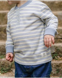 Kynd Baby - Henley Top in Sky Blue Stripe