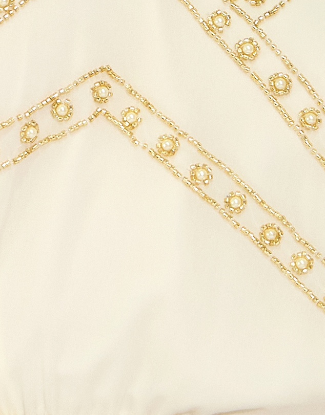 Belle & Bloom - Golden Mark Beaded Trim Mini Dress