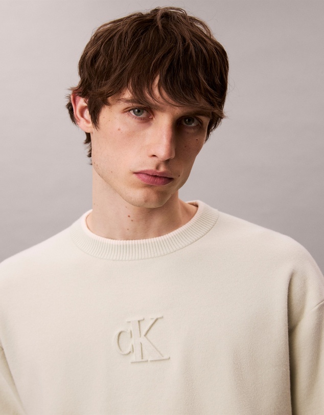 Calvin Klein Jeans - Embossed Monogram Logo Relaxed Sweater