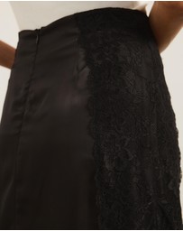 Atmos&Here - Mirelda Satin Lace Midi Skirt